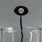 Dental Insignia / Emblem Black Plastic 7" Stir Stick - Oval - Main