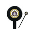 Dental Insignia / Emblem Black Plastic 7" Stir Stick - Round - Closeup