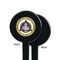 Dental Insignia / Emblem Black Plastic 7" Stir Stick - Single Sided - Round - Front & Back