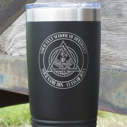 Dental Insignia / Emblem 20 oz Stainless Steel Tumbler - Black - Single-Sided (Personalized)