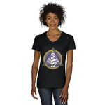 Dental Insignia / Emblem Women's V-Neck T-Shirt - Black - XL