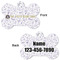 Dental Insignia / Emblem Bone Shaped Dog ID Tag - Small - Front & Back View