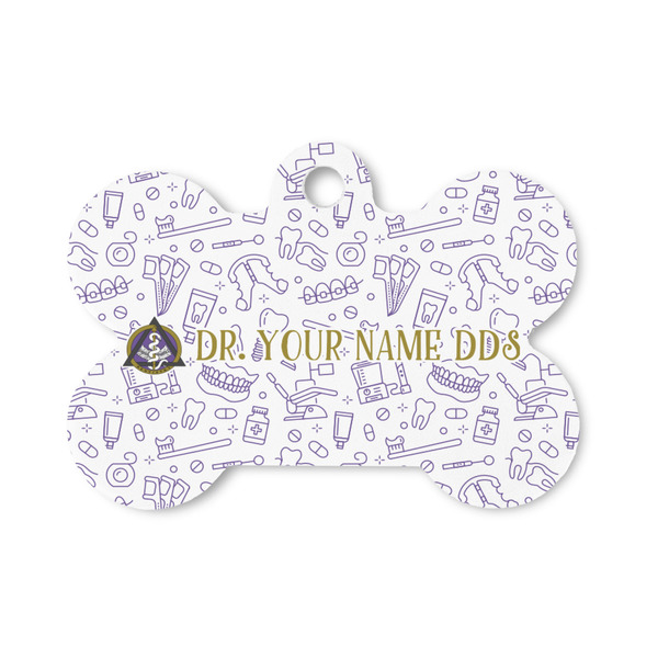 Custom Dental Insignia / Emblem Bone Shaped Dog ID Tag - Small (Personalized)