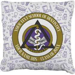 Dental Insignia / Emblem Faux-Linen Throw Pillow 20" (Personalized)