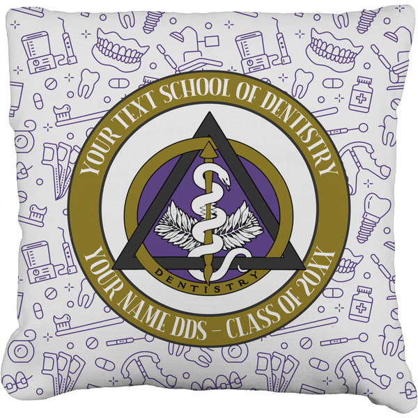 Custom Dental Insignia / Emblem Faux-Linen Throw Pillow 20" (Personalized)