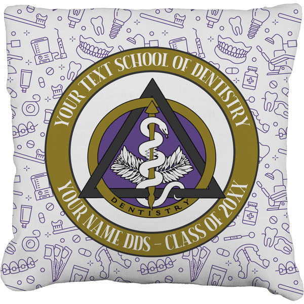 Custom Dental Insignia / Emblem Faux-Linen Throw Pillow 26" (Personalized)