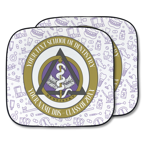 Custom Dental Insignia / Emblem Car Sun Shades - Two Pieces (Personalized)