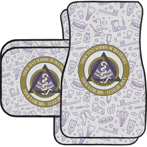 Custom Dental Insignia / Emblem Car Floor Mats Set - 2 Front & 2 Back (Personalized)