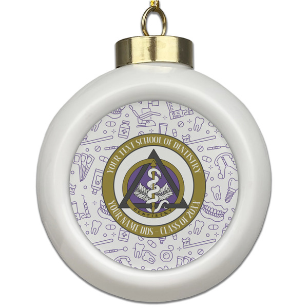 Custom Dental Insignia / Emblem Ceramic Ball Ornament (Personalized)