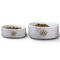 Dental Insignia / Emblem Ceramic Dog Bowls - Size Comparison