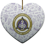 Dental Insignia / Emblem Heart Ceramic Ornament (Personalized)