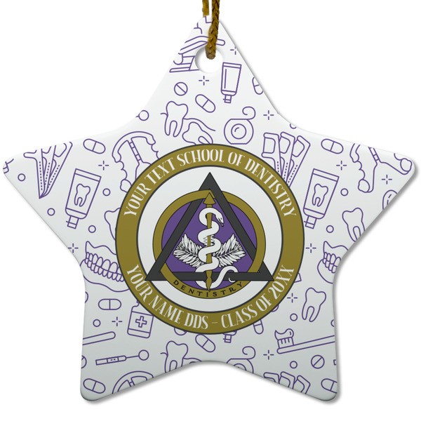 Custom Dental Insignia / Emblem Star Ceramic Ornament (Personalized)