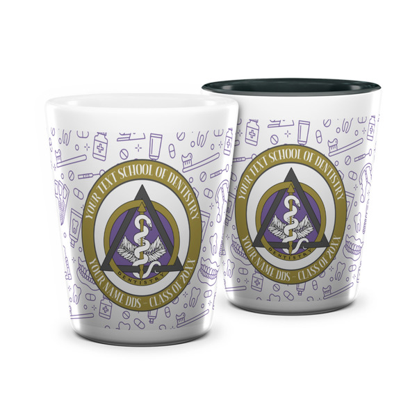 Custom Dental Insignia / Emblem Ceramic Shot Glass - 1.5 oz (Personalized)