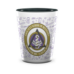 Dental Insignia / Emblem Ceramic Shot Glasses - 1.5 oz - Two Tone - Set of 4 (Personalized)