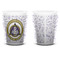 Dental Insignia / Emblem Ceramic Shot Glass - White - Front & Back