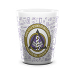 Dental Insignia / Emblem Ceramic Shot Glasses - 1.5 oz - White - Set of 4 (Personalized)