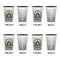 Dental Insignia / Emblem Ceramic Shot Glasses - Two Tone - Set of 4 - Front & Back