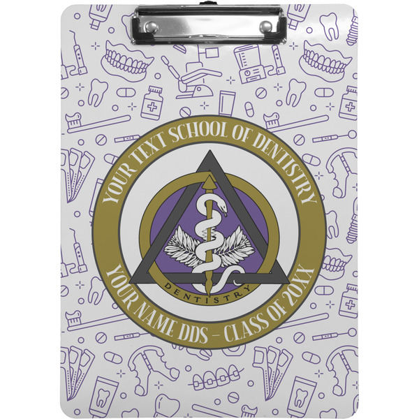 Custom Dental Insignia / Emblem Clipboard - Letter Size (Personalized)