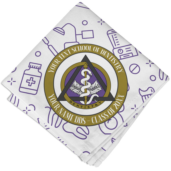 Custom Dental Insignia / Emblem Cloth Cocktail Napkin - Single (Personalized)