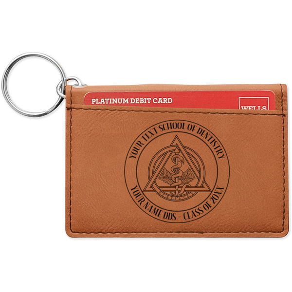 Custom Dental Insignia / Emblem Leatherette Keychain ID Holder - Double-Sided (Personalized)