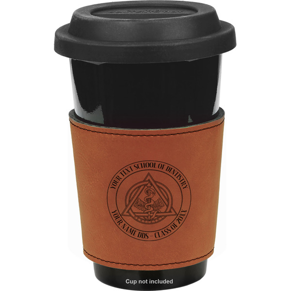 Custom Dental Insignia / Emblem Leatherette Cup Sleeve - Double-Sided (Personalized)