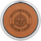 Dental Insignia / Emblem Leatherette Round Coaster w/ Silver Edge - Single (Personalized)