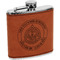 Dental Insignia / Emblem Cognac Leatherette Wrapped Stainless Steel Flask