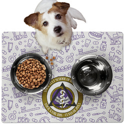 Dental Insignia / Emblem Dog Food Mat - Medium (Personalized)