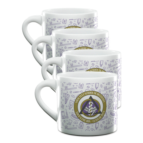 Custom Dental Insignia / Emblem Double Shot Espresso Cups - Set of 4 (Personalized)