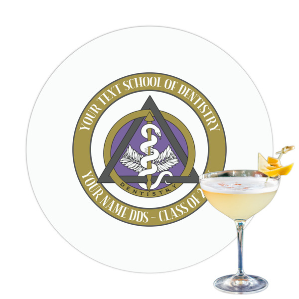 Custom Dental Insignia / Emblem Printed Drink Topper (Personalized)