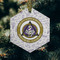 Dental Insignia / Emblem Frosted Glass Ornament - Hexagon (Lifestyle)
