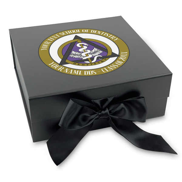 Custom Dental Insignia / Emblem Gift Box with Magnetic Lid - Black (Personalized)