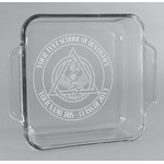 Dental Insignia / Emblem Glass Cake Dish with Truefit Lid - 8in x 8in (Personalized)