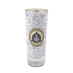 Dental Insignia / Emblem 2 oz Shot Glass - Glass with Gold Rim (Personalized)