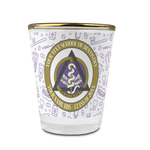 Dental Insignia / Emblem Glass Shot Glasses - 1.5 oz - with Gold Rim - Set of 4 (Personalized)