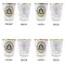 Dental Insignia / Emblem Glass Shot Glass - Gold Rim - Set of 4 - Front & Back