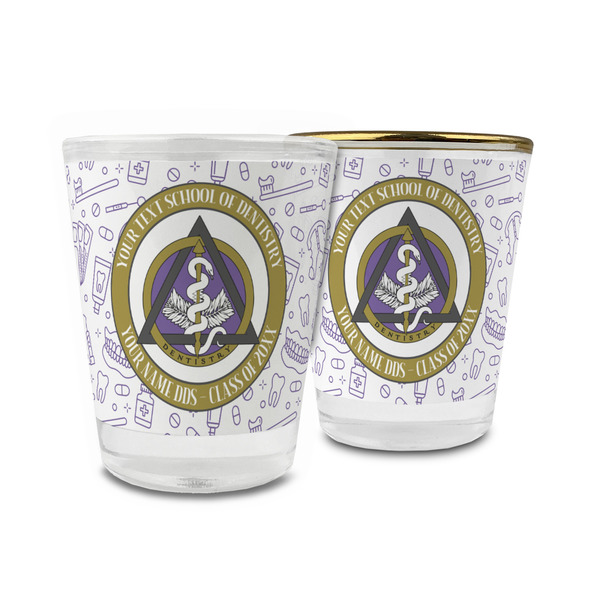 Custom Dental Insignia / Emblem Glass Shot Glass - 1.5 oz (Personalized)