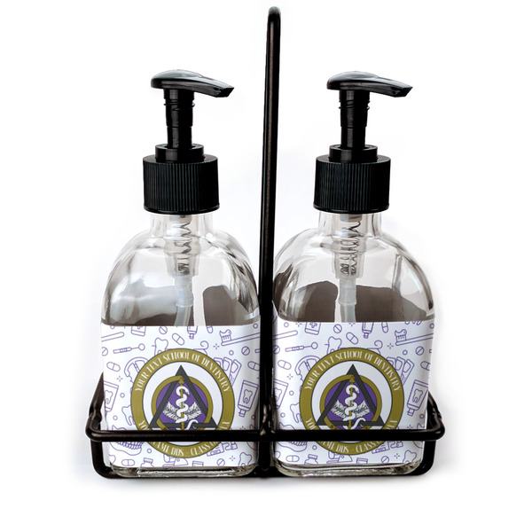 Custom Dental Insignia / Emblem Glass Soap & Lotion Bottle Set (Personalized)