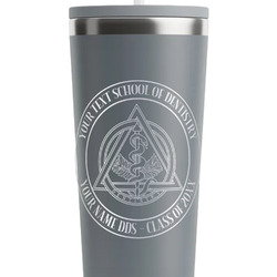 Dental Insignia / Emblem RTIC Everyday Tumbler with Straw - 28oz - Grey - Single-Sided (Personalized)