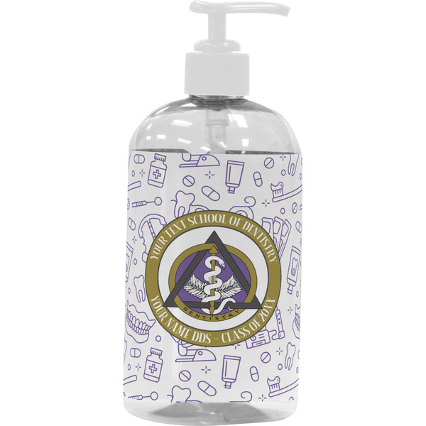 Custom Dental Insignia / Emblem Plastic Soap / Lotion Dispenser - 16 oz - Large - White (Personalized)