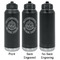 Dental Insignia / Emblem Laser Engraved Water Bottles - 2 Styles - Front & Back View