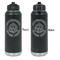 Dental Insignia / Emblem Laser Engraved Water Bottles - Front & Back Engraving - Front & Back View