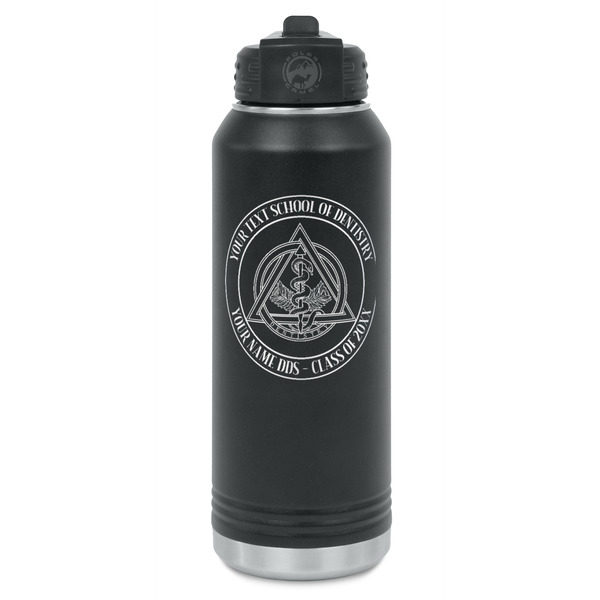 Custom Dental Insignia / Emblem Water Bottles - Laser Engraved - Double-Sided (Personalized)