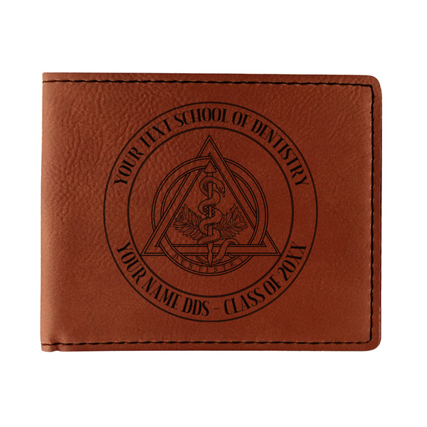 Custom Dental Insignia / Emblem Leatherette Bifold Wallet (Personalized)