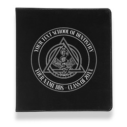 Dental Insignia / Emblem Leather Binder - 1" - Black (Personalized)