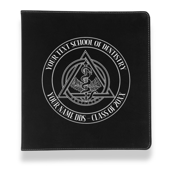 Custom Dental Insignia / Emblem Leather Binder - 1" - Black (Personalized)