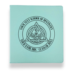 Dental Insignia / Emblem Leather Binder - 1" - Teal (Personalized)