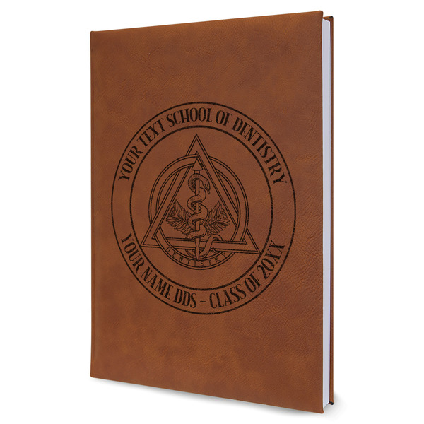 Custom Dental Insignia / Emblem Leather Sketchbook - Large - Double-Sided (Personalized)
