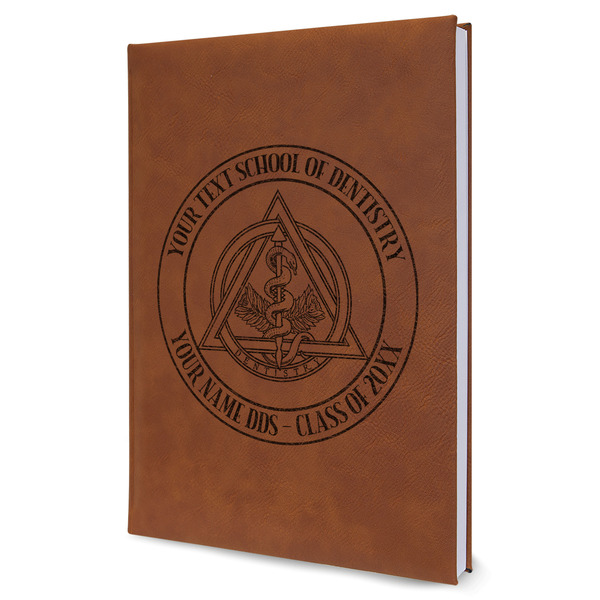 Custom Dental Insignia / Emblem Leather Sketchbook - Large - Single-Sided (Personalized)