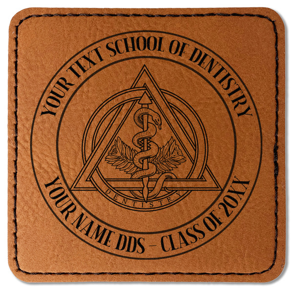 Custom Dental Insignia / Emblem Faux Leather Iron On Patch - Square (Personalized)